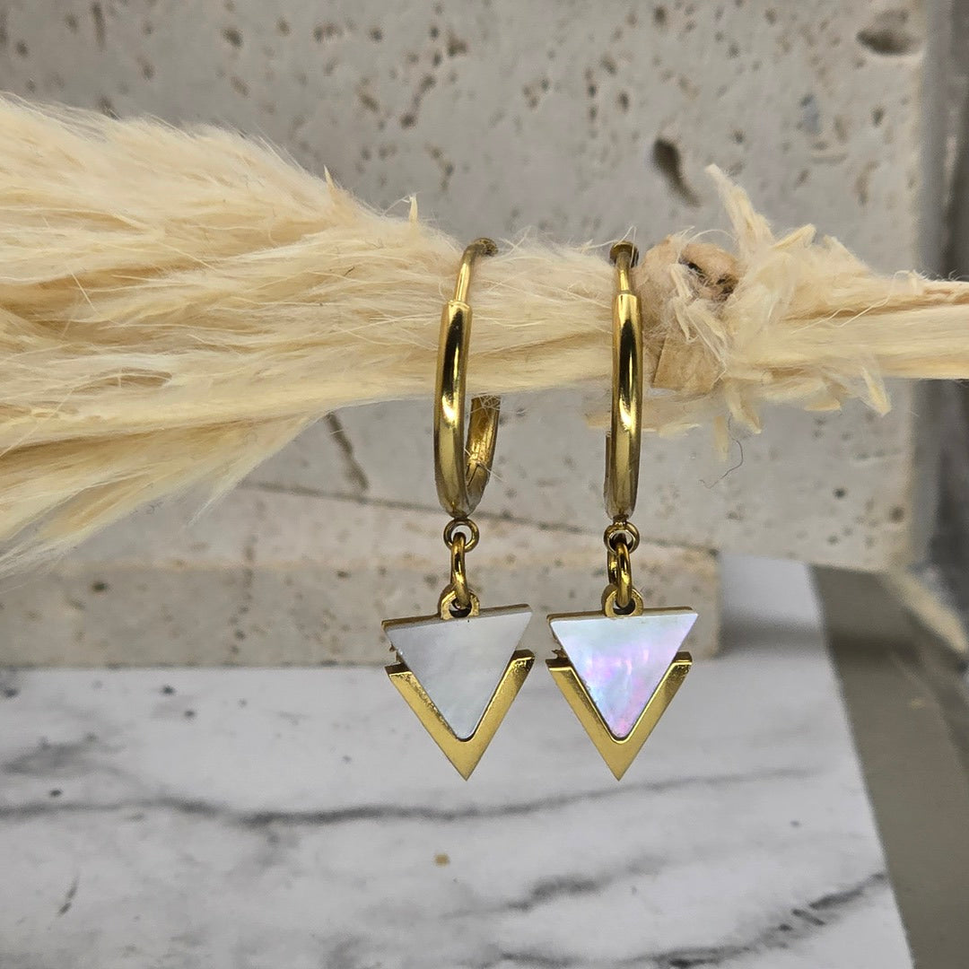bijoux entre annecy et genève à copponex près de cruseilles - boucles oreilles créoles nacre blanche