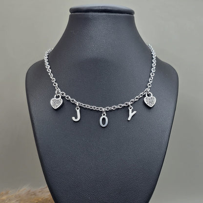 Collier initiales en acier inoxydable – bijou prénom fille ado