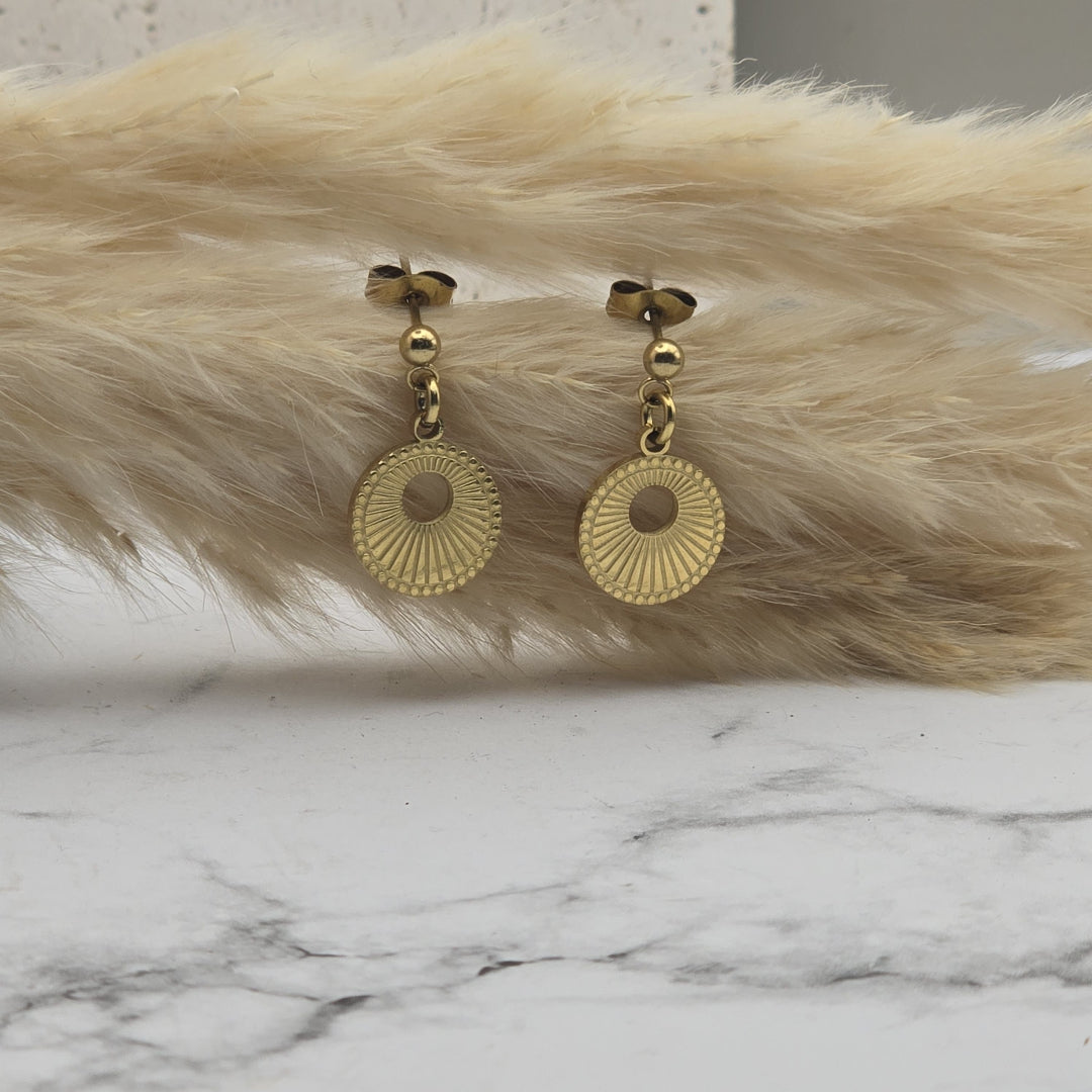 Boucles d’oreilles dorées en acier inoxydable Zateka