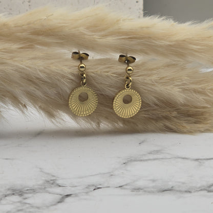 Boucles d’oreilles dorées en acier inoxydable Zateka
