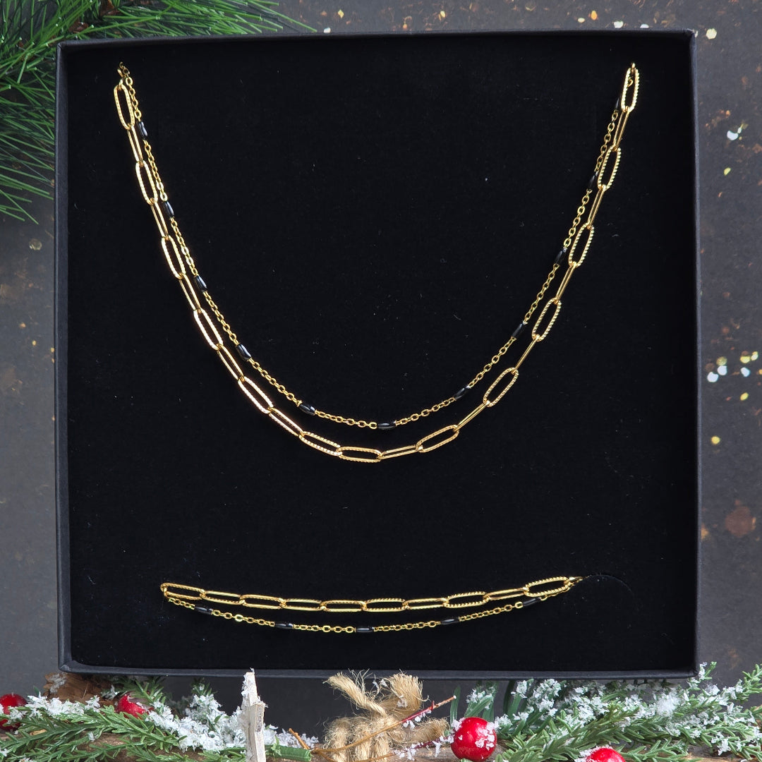 Coffret bijou femme Noël – parure Katarine Zateka collier et bracelet double rang
