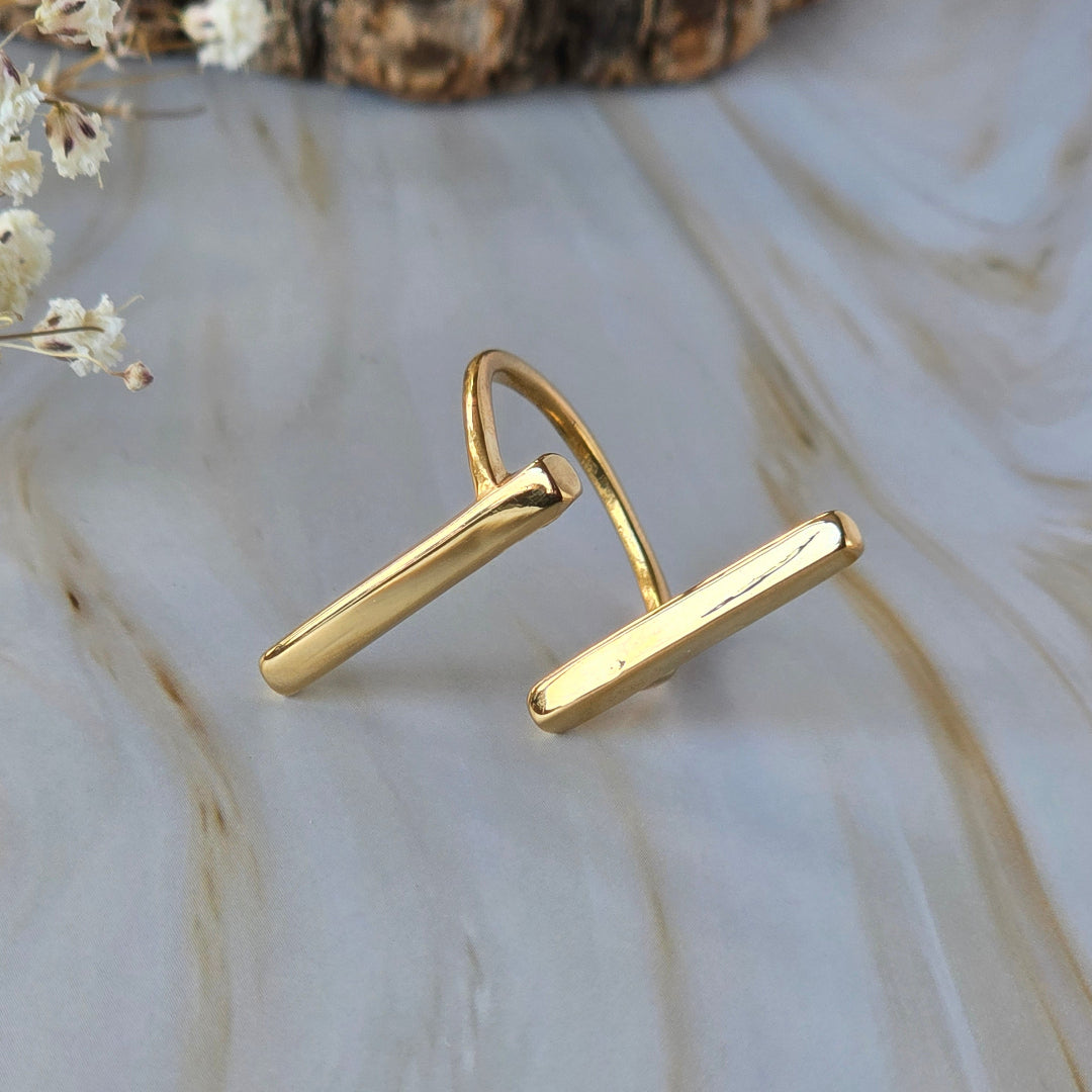 Bague Venilia ajustable dorée pour femme, de la taille 48 à 62