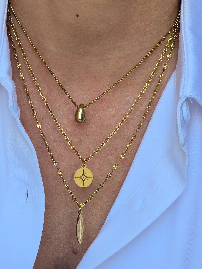 Bijou doré délicat avec pendentif plume allongé LEVANASelect 92 more words to run Humanizer.