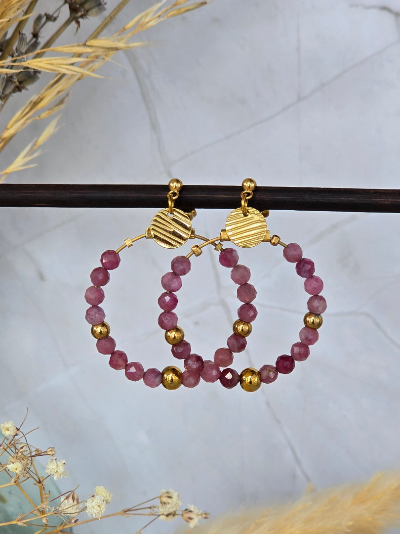 Boucles d’oreilles Murcia longueur 5 cm avec attache puce d’oreille