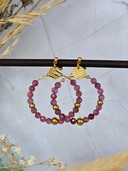 Boucles d’oreilles Murcia longueur 5 cm avec attache puce d’oreille