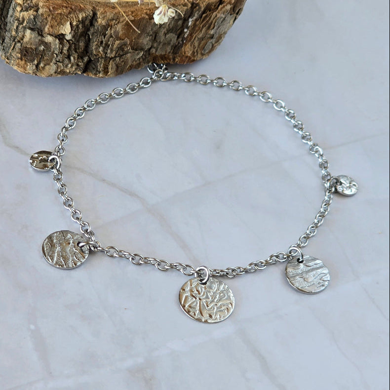 Bracelet DIONE en acier inoxydable argenté avec pampilles sequins