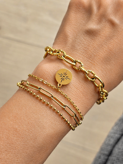 Bracelet LIBERTAS longueur 16,5 cm avec chaînette d’extension
