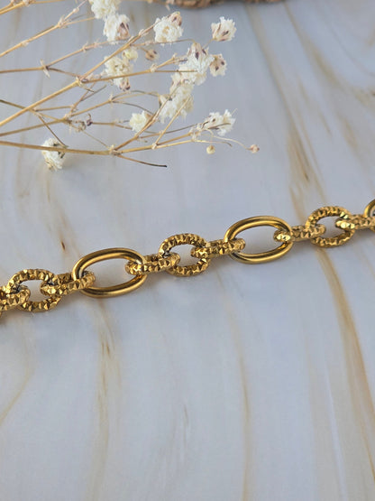 Bracelet en acier inoxydable doré LIBERTAS assorti au collier