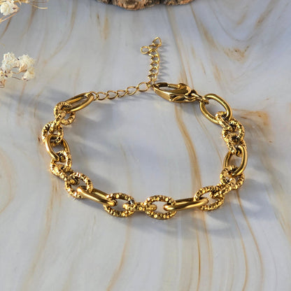 Bracelet doré LIBERTAS avec chaîne à grands maillons
