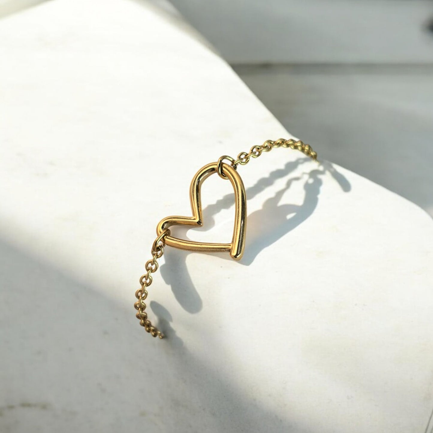 bracelet coeur dore femme acier dore cadeau bijou noel enamora