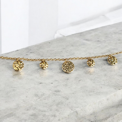 bracelet en acier inoxydable chainette extension avec sequins dorés