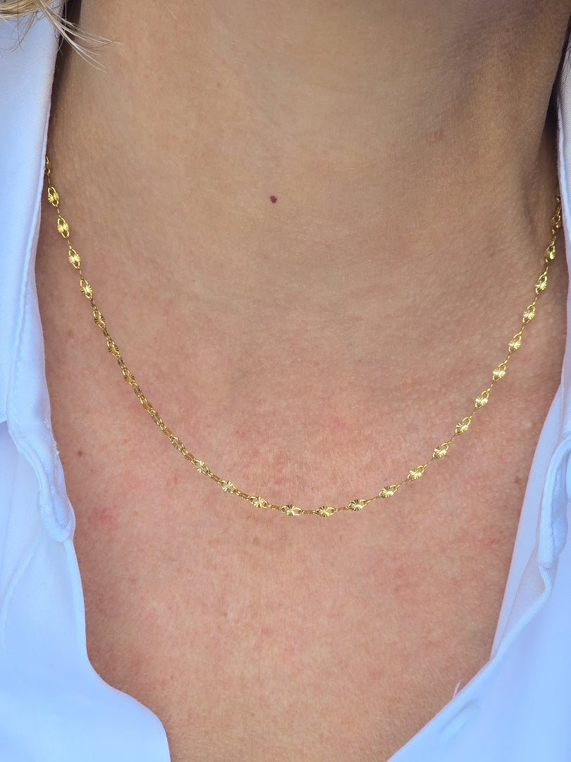 Collier fin en acier inoxydable doré BRISEIS longueur 43 cm
