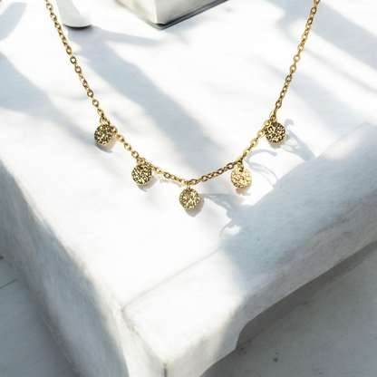 collier ras de cou sequins dore femme bijou noel artisanal