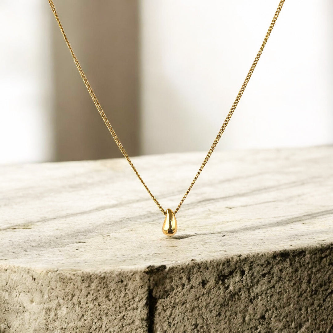 Collier Pomona doré avec pendentif goutte, collier femme élégant