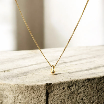 Collier Pomona doré avec pendentif goutte, collier femme élégant