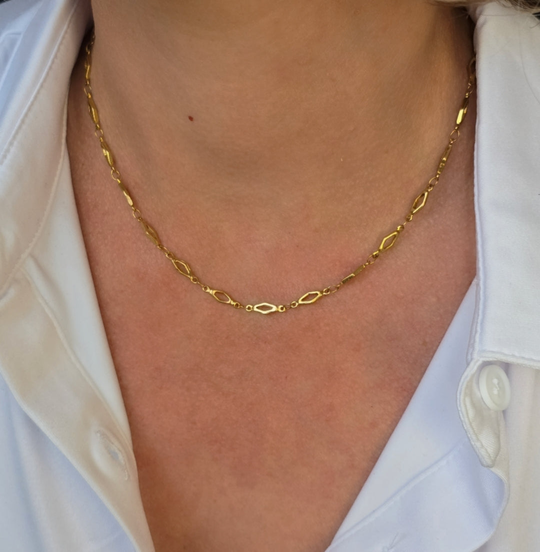 collier court losange acier inoxydable annecy genève cruseilles
