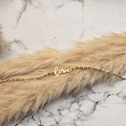 parure bijou femme love collier bracelet dore acier noel ado